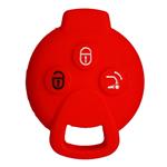 Silicone Car Key Cover for Mercedes Benz Smart 451 ForTwo ForFour Roadster Crossblade City Coupe City Cabrio Red